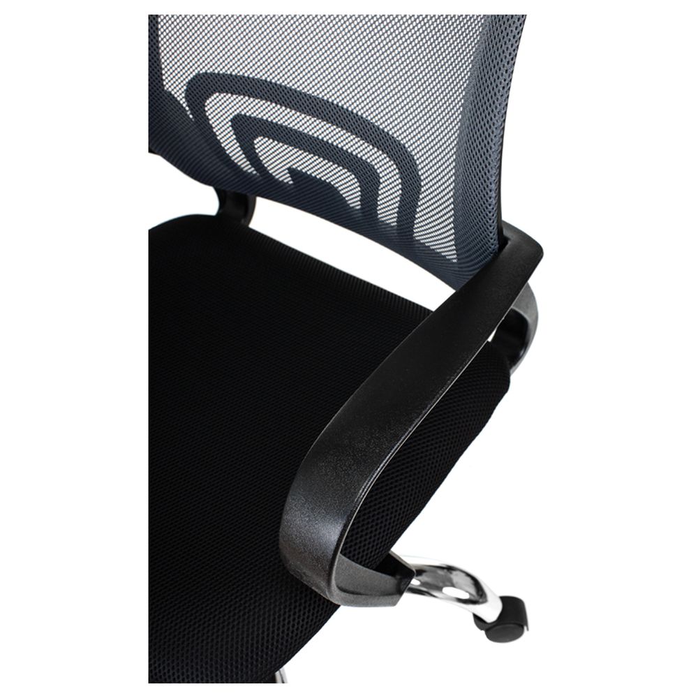 Кресло оператора Helmi HL-M95 R (695) "Airy", СН, спинка сетка серая/сиденье ткань TW черная, пиастра