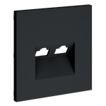 Накладка для розетки компьютерной двойной RJ45+RJ45 кат.6, S70 (графит)