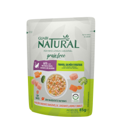 Guabi Natural Cat Grain Free консервы для кошек с курицей, лососем и овощами 85г (пакетик) (Бразилия)