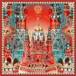 Платок «Кремль - Москва - Фаберже»