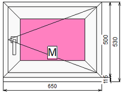 Пластиковое окно 500 х 650 ТермА Эко + Москитная сетка