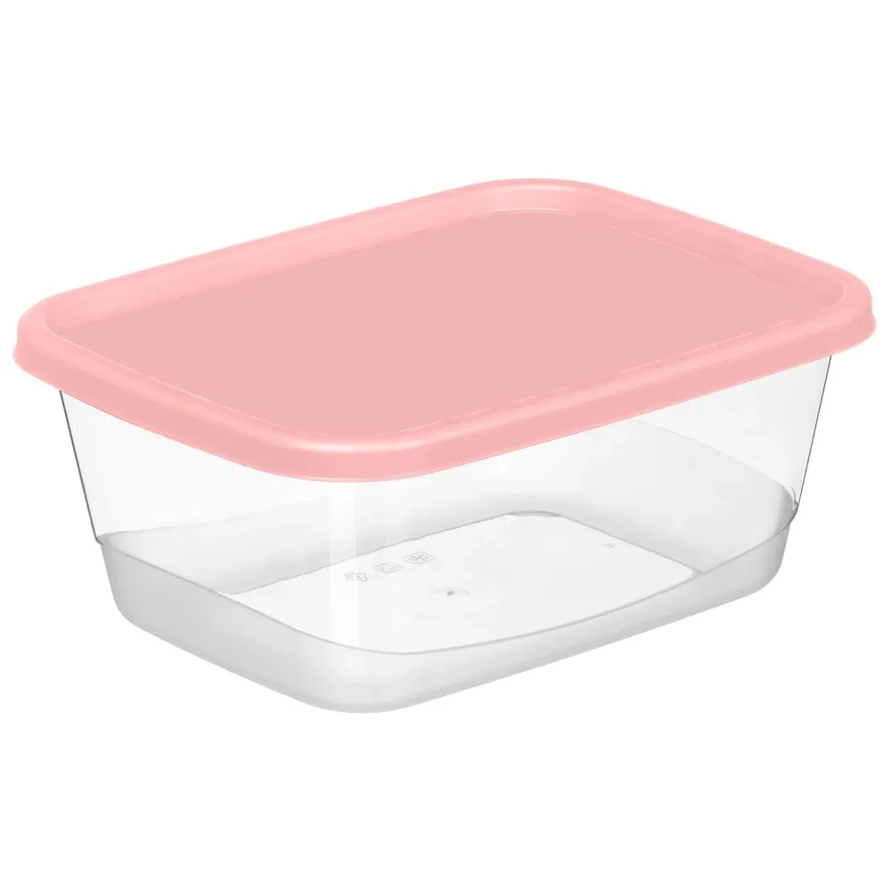 Контейнер для продуктов прямоугольный 1,5л (розовый)