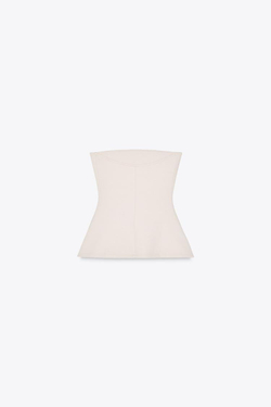 ZARA ТОП-БАНДО В СТИЛЕ ИНТЕРЛОК, ЭКРЮ