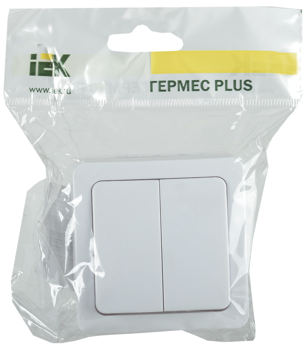 ВС20-2-0-ГПБ выкл 2кл о/у IP54 (цвет клавиши:белый) ГЕРМЕС PLUS