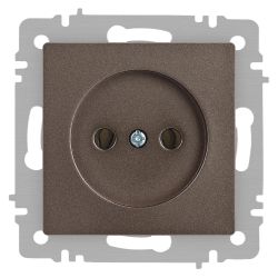 Розетка Intro Accent 6-201-08 2P 16А-250В IP20 СУ AL/CU бронза