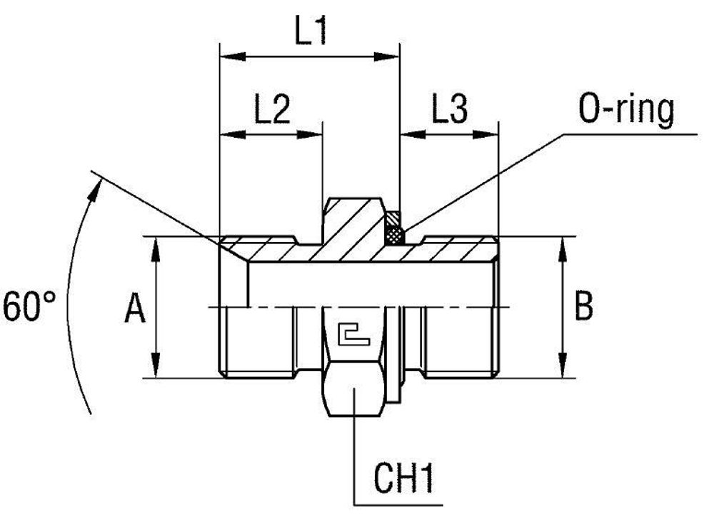 Штуцер FH М 30х1.5 М 33х2 CAST