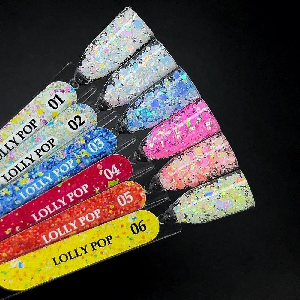01 Lolly Pop глиттер гель Enigma, 5 мл