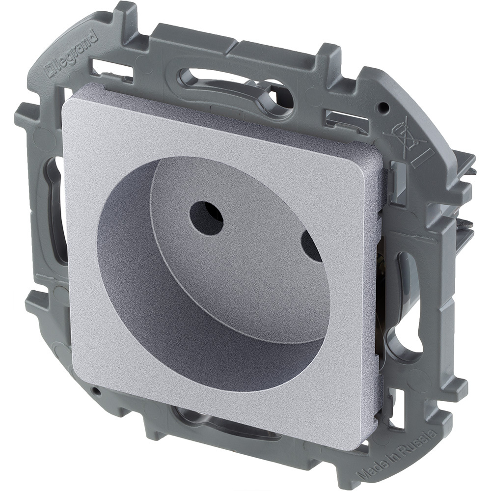 Розетка без заземления без шторок 16А 250В алюминий Inspiria Legrand