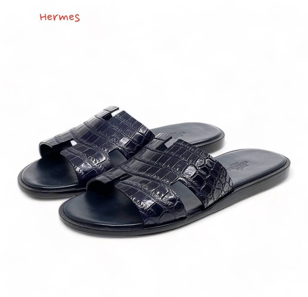 Шлепанцы Hermes из кожи крокодила, арт. 696761