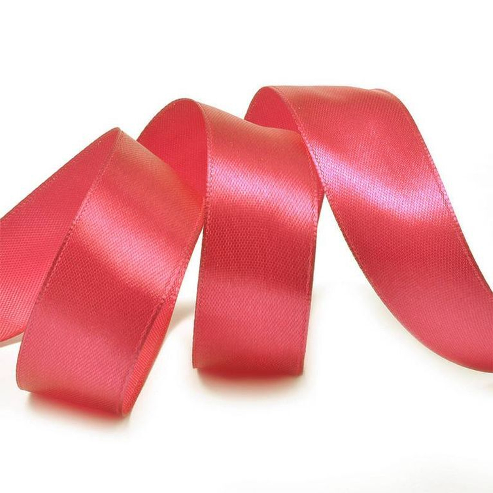 Лента атласная 25 мм (23 метра, цвет №130 Малиновый)