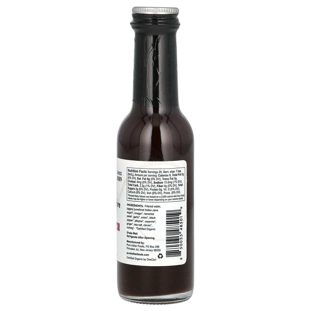 Pure Indian Foods, Органический вустерширский соус, 148 мл (5 жидк. унц.)