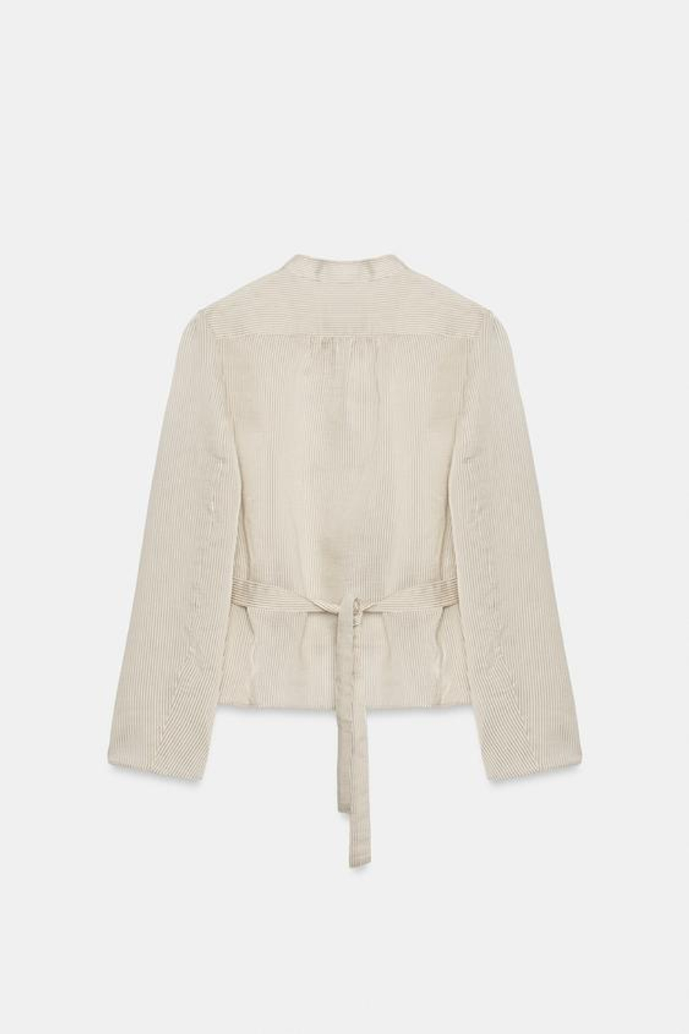 ZARA РУБАШКА В ПОЛОСКУ С НАВЕСНЫМИ ПЕТЛЯМИ — ZW COLLECTION, ЭКРЮ/ЧЕРНЫЙ