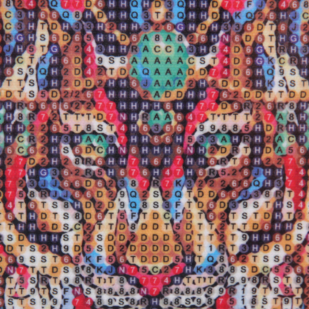 Алмазная мозаика на подрамнике с полным заполнением «МИР ЯРКИХ КРАСОК», радужный лев, 20*20см