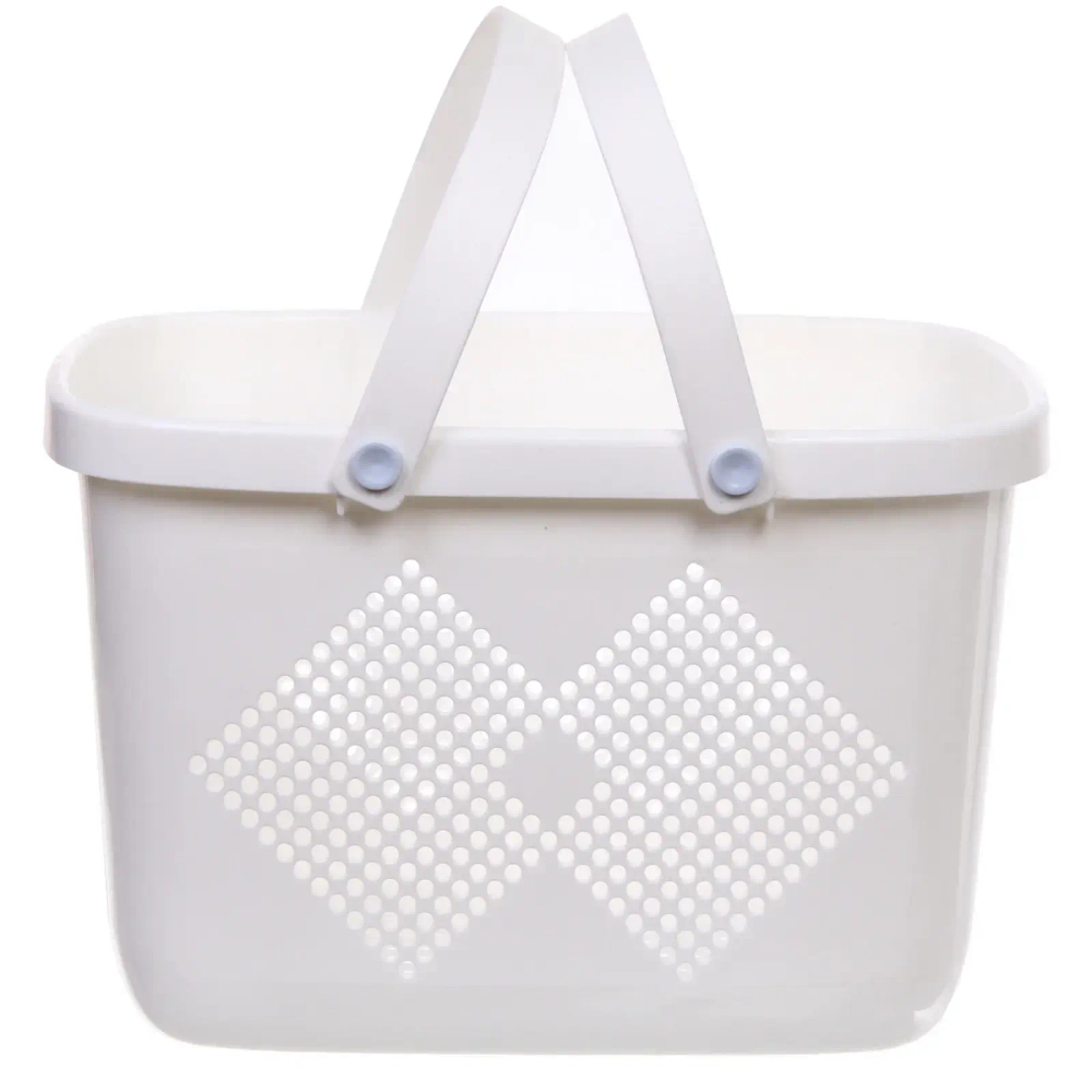 Корзинка для хранения с силиконовыми ручками «БИРСТАД», цвет белый, 32*23.5*21см