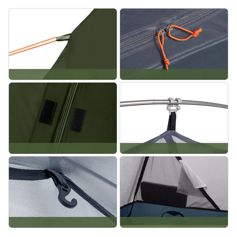 Палатка Naturehike Cycling (Spider) Si 1-местная, алюминиевый каркас, сверхлегкая, Forest Green, артикул NH18A095-D-DFGR, цвет Зеленый. Под заказ.