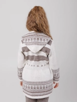 Кардиган вязаный на молнии с капюшоном для девочки