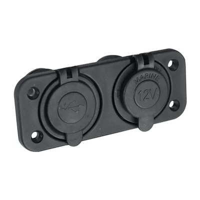 Розетка 12В (прикур) + USB 3,1А на монтажной панели