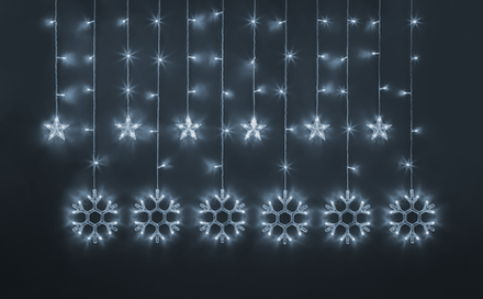 Гирлянда Navigator 95 121 NGF-D032-02 (бахрома звезды и снежинки CW 2.5*1м IP20)