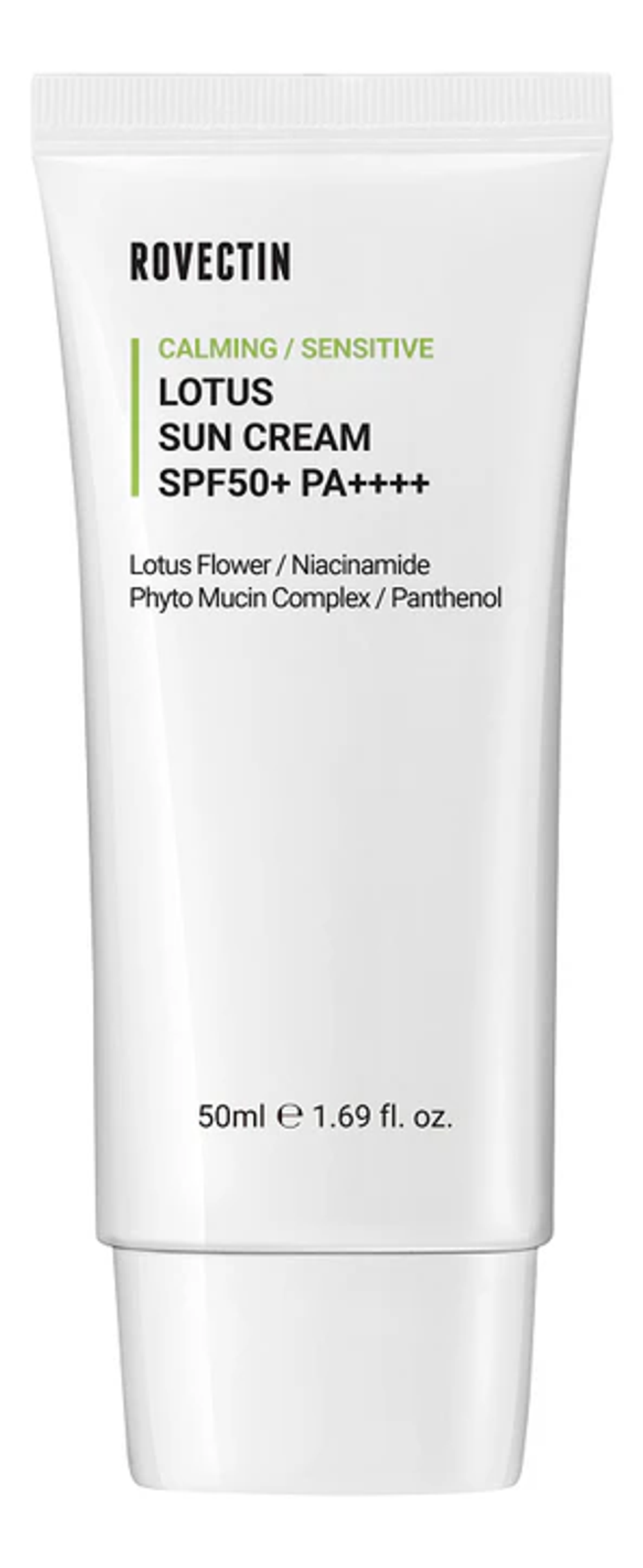 Rovectin Успокаивающий солнцезащитный крем SPF50+ PA++++ - Calming Lotus Sun Cream, 50мл.