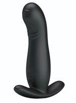 Черный вибростимулятор простаты с имитацией движения пальчика (Цвет: черный)