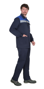 Костюм "Стандарт": куртка, брюки тёмно-синий с васильк. и СОП 50 мм.