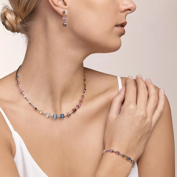 Колье Coeur de Lion Multicolor 5062/10-1578 цвет зеленый, желтый, розовый, голубой