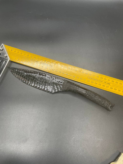 Обсидиановый клинок с рогом африканского буйвола гравировка волк 29 см