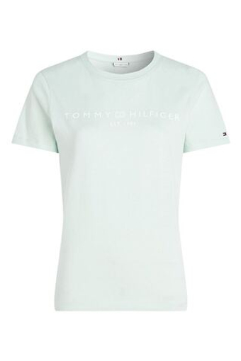 Женская теннисная футболка Tommy Hilfiger Regular Corp Logo C-NK SS - Мятный