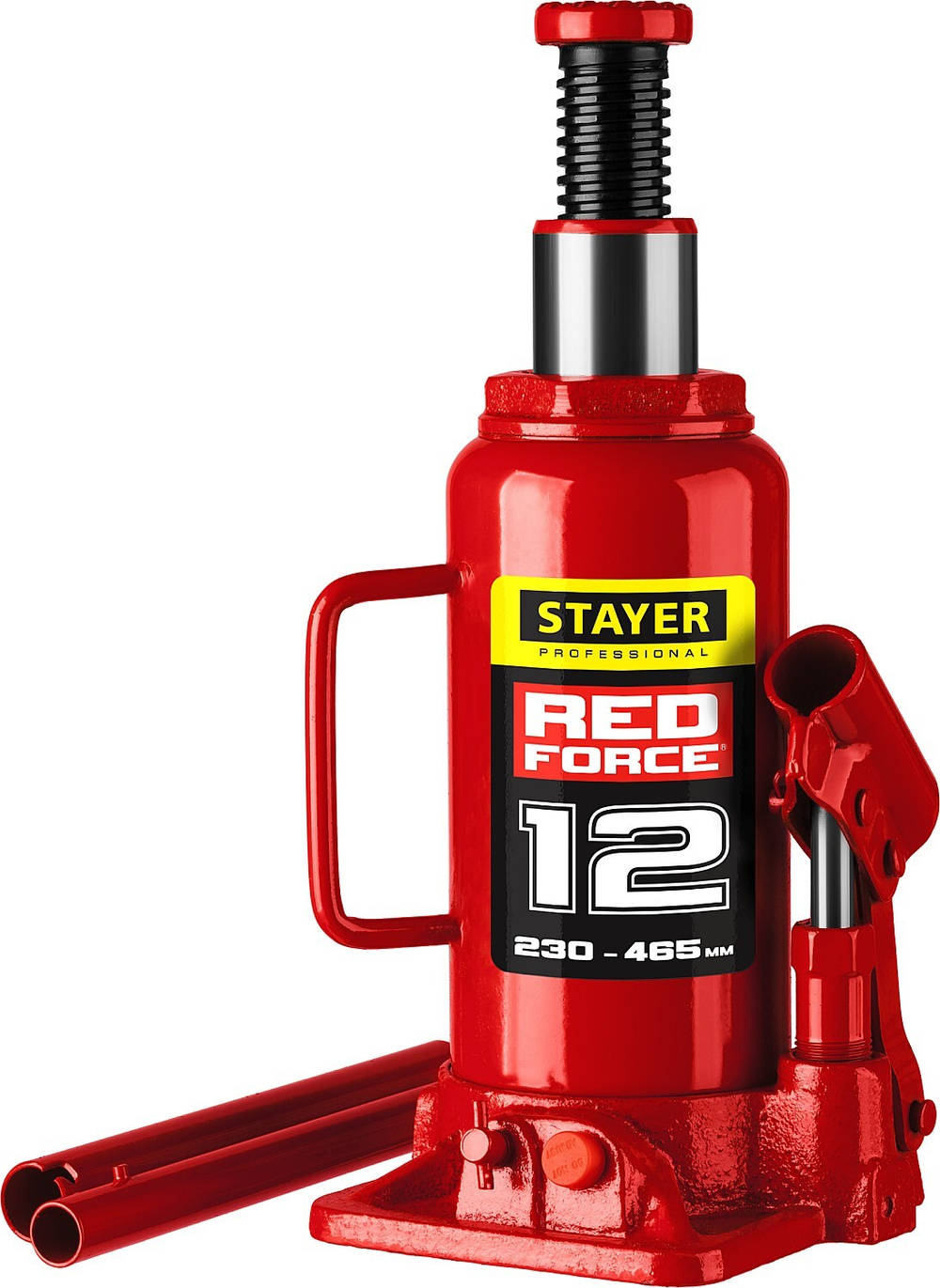 STAYER RED FORCE 12т 230-465мм домкрат бутылочный гидравлический