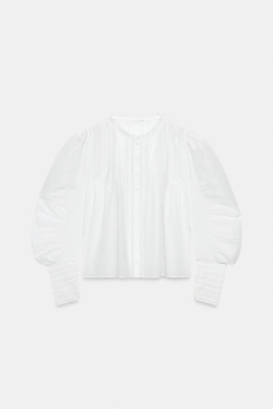 ZARA РОМАНТИЧНАЯ РУБАШКА ZW COLLECTION, БЕЛЫЙ