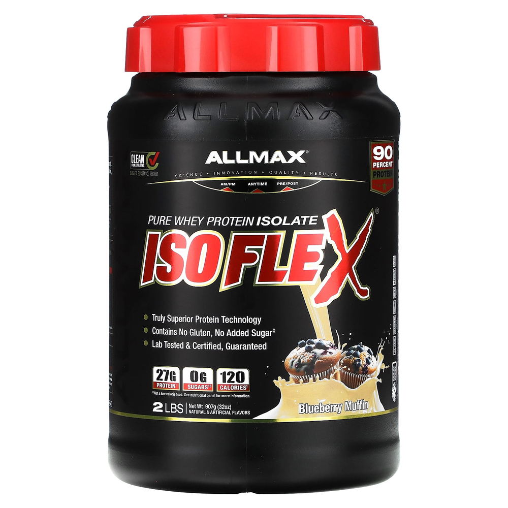 ALLMAX, ISOFLEX®, чистый изолят сывороточного протеина, со вкусом голубики, 907 г (2 фунта)
