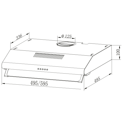 Встраиваемая вытяжка Oasis серии PROMO UP-60B