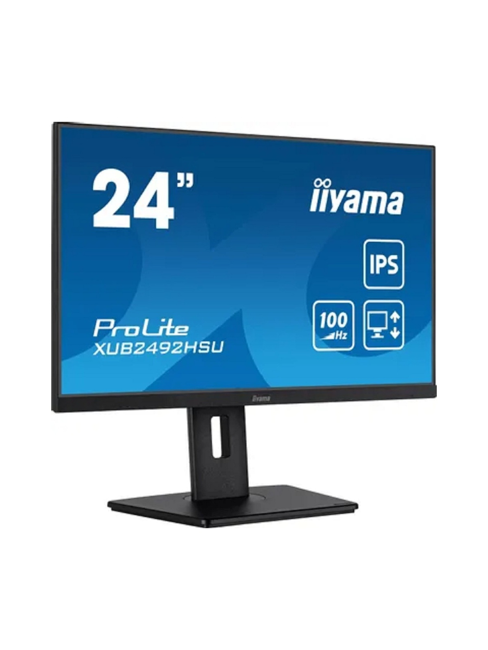 LCD IIYAMA 23.8" XUB2492HSU-B6 {IPS 1920x1080 100Hz 1ms 250cd 8bit(6bit+FRC) HDMI2.0 DisplayPort1.2 4xUSB3.2 HAS Pivot 2x2W}