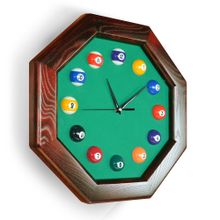 Часы 8 граней ясень/сукно (№7,Сукно Euro Pro 50 ш1.98м Yellow green)