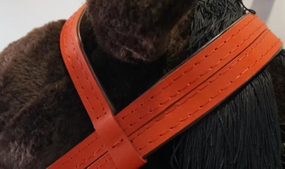 Узда кожаная, цвет красный (без капсуля)