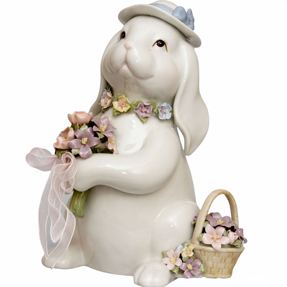 Композиция музыкальная Кролик с букетом