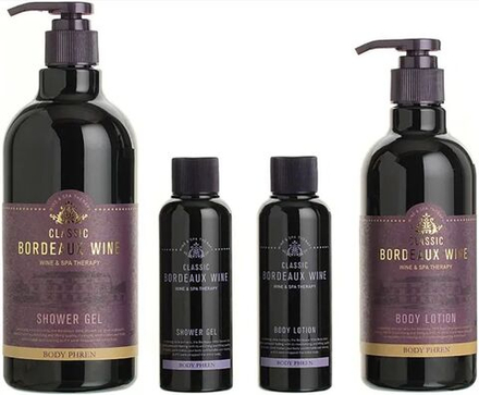 Welcos Набор уходовый для тела Винный сет (500мл+100мл+315мл+100мл)