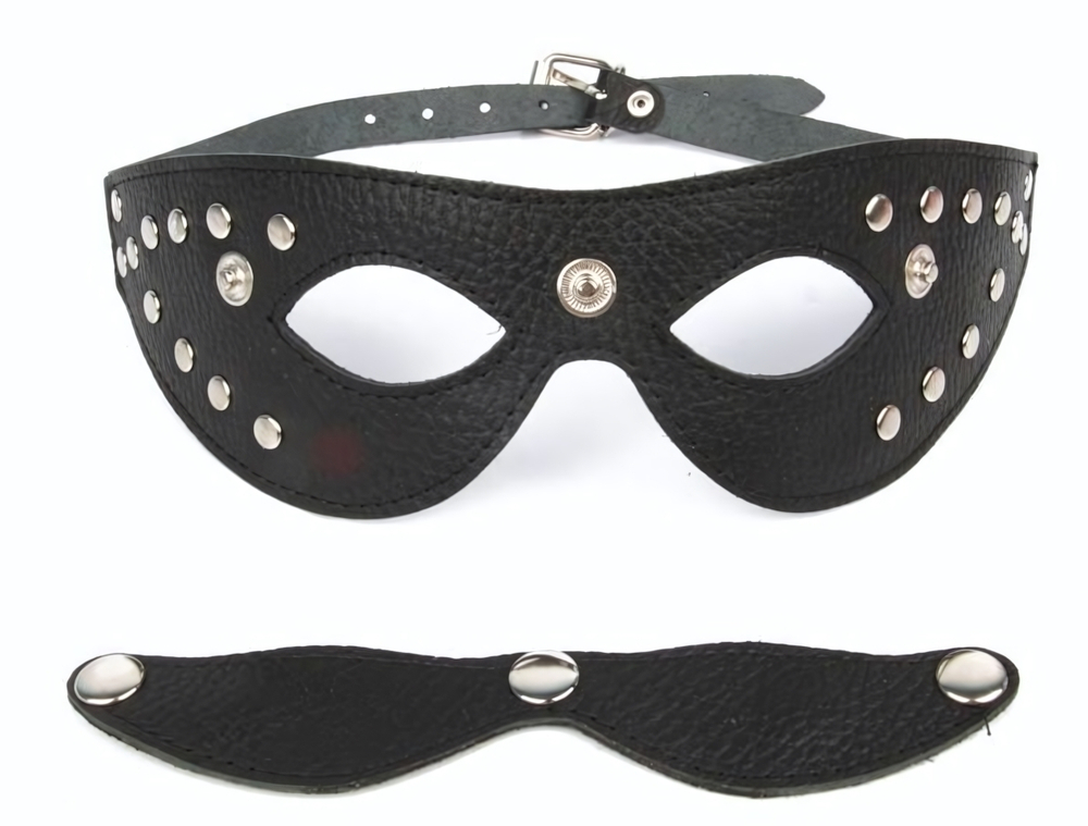 Черная маска со съемными шорами на заклепках (Цвет: черный)