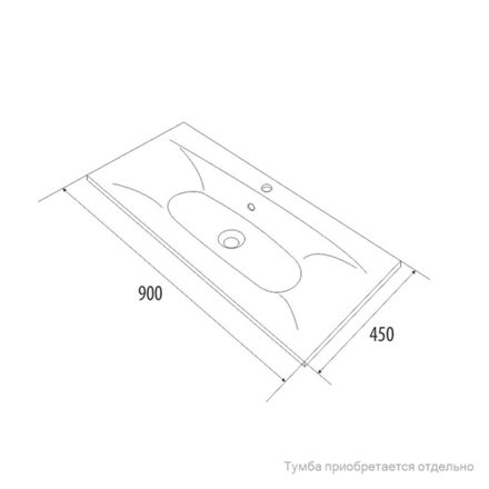 Умывальник мебельный IDDIS Optima Home, 90 cм, 002, 0029000i28