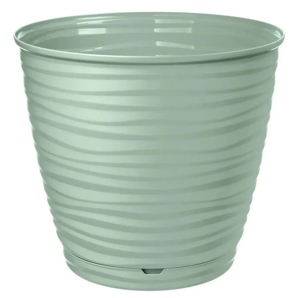 Горшок для цветов Saffron 2,6 л с поддоном (светло-зеленый)