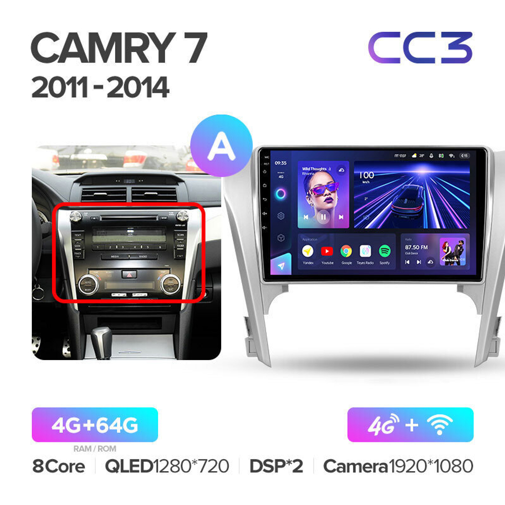 Teyes CC3 10.2" для Toyota Camry 2011-2014
