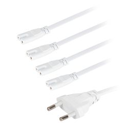 Разветвитель сетевой для линейных светильников ЭРА 4х IEC C7 2pin+timer на 4 точки с таймером 4, 8, 12H 2 м