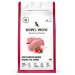 Bowl wow корм сухой для щенков средних пород с индейкой, рисом и клюквой