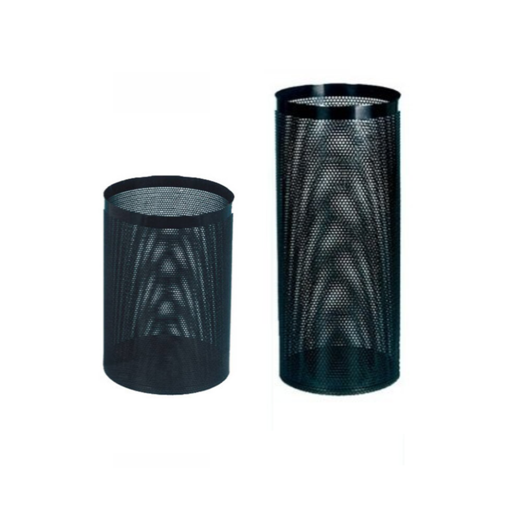 Урна офисная металлическая перфорированная черная