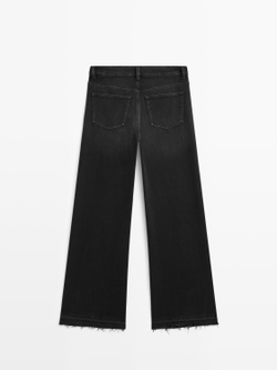 Massimo Dutti Джинсы клеш со средней посадкой, черный