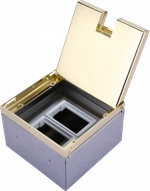 Лючок в пол 6 мод. (2 мод. 45х45 мм. + 2 мод. 22.5х45 мм.),  латунь