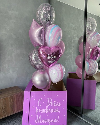 Коробка сюрприз с шарами №1