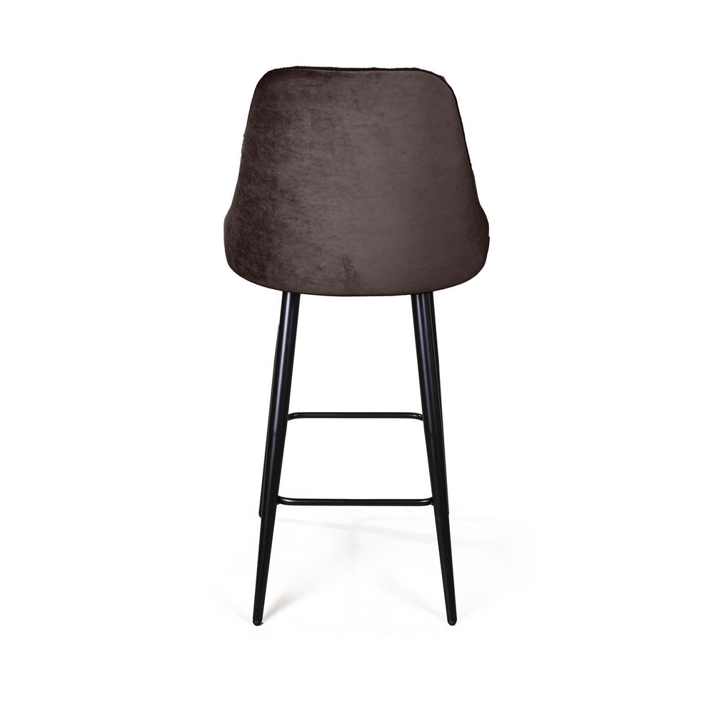 Стул полубарный Berg, бархат антрацит 14/ чёрный конус