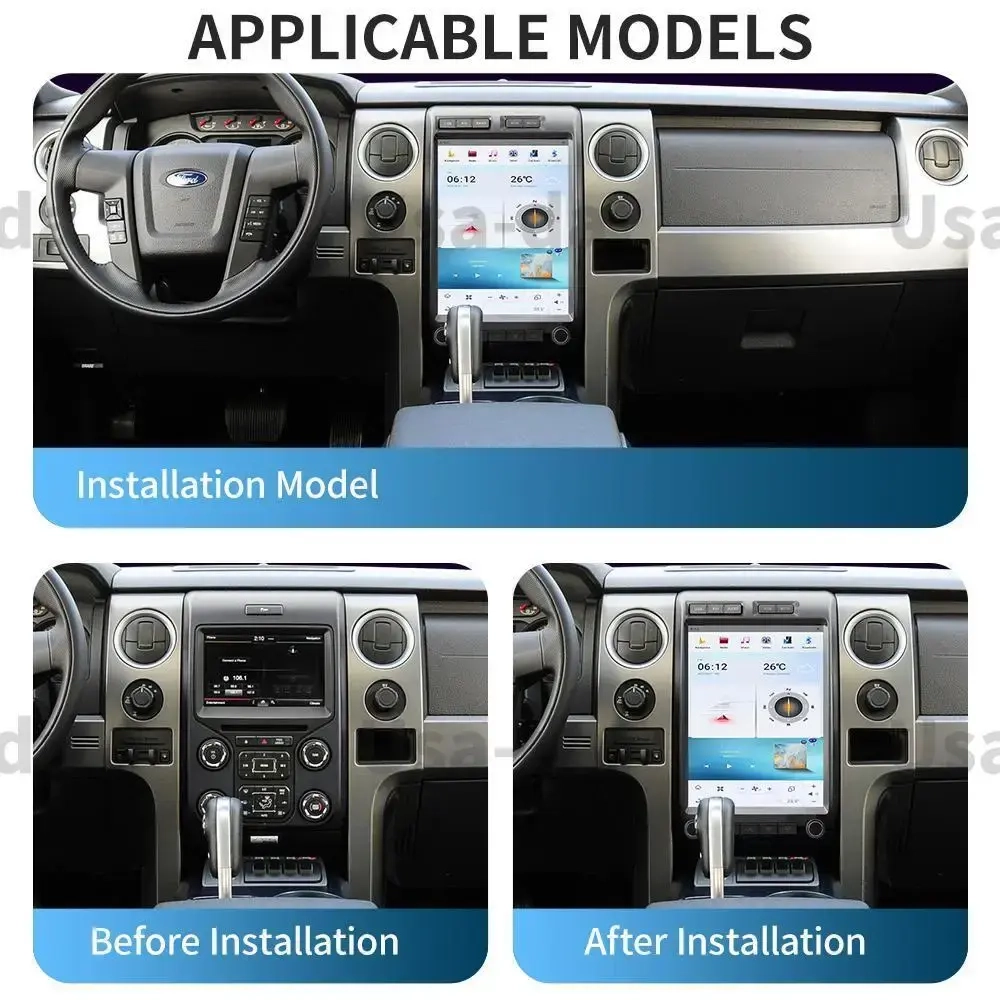 Магнитола для Ford F-150 2012-2014 (климат контроль, SYNC 2) - Carmedia ZF-1311A-S2-GE на Android 13, 8-ядер, 8ГБ-128ГБ, CarPlay, SIM-слот