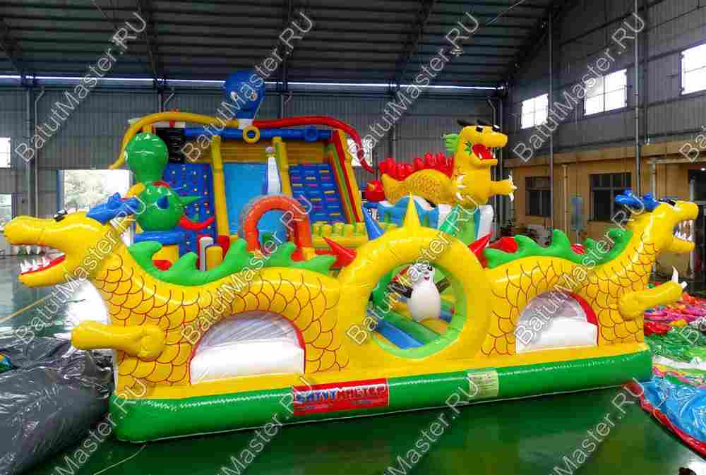 Коммерческий надувной батут "Осьминоги и драконы" 18*8*7 м